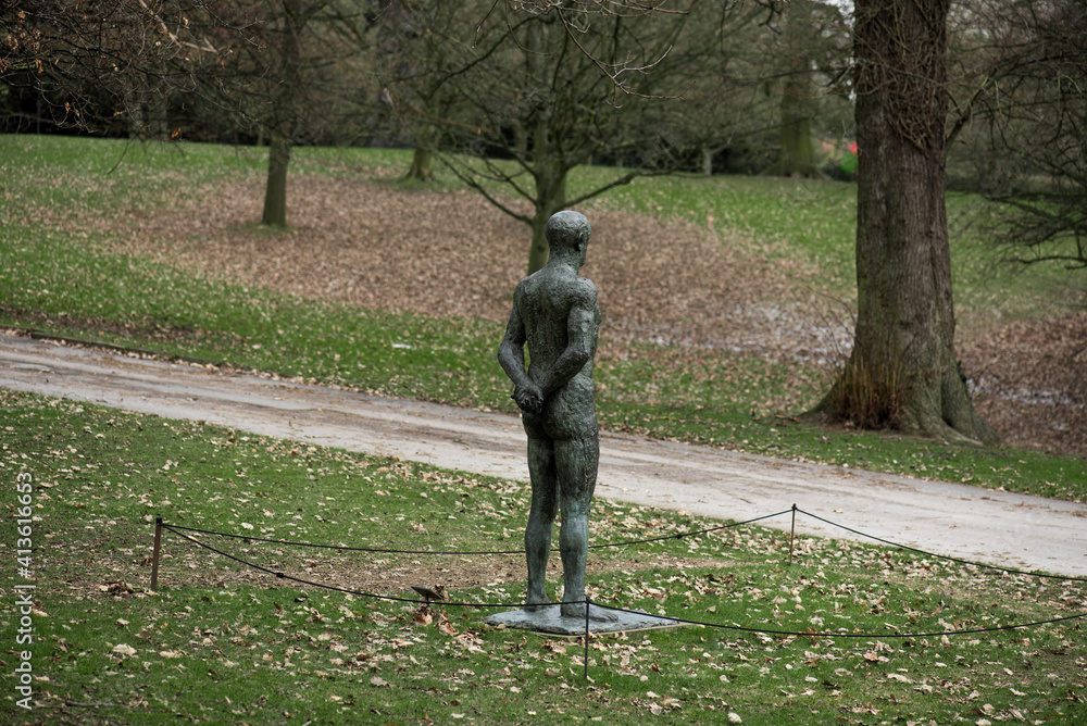Sculpture of the man, Yorkshire Sculpture Park.