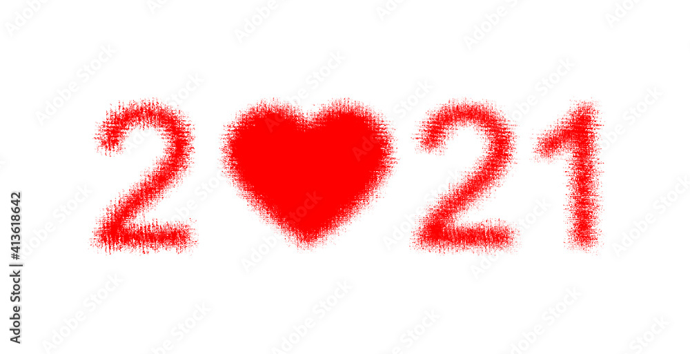Happy New Year 2021 celebration background heart red Happy New Year 2021 celebration background heart red