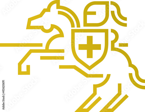 golden knight icon logo vector