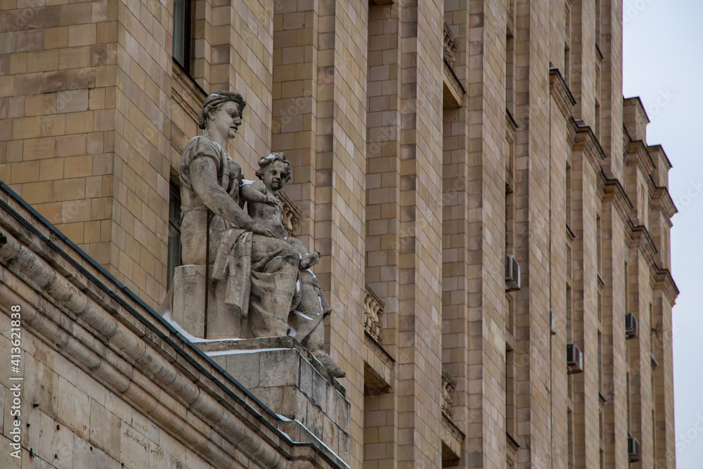 statue of building in the city