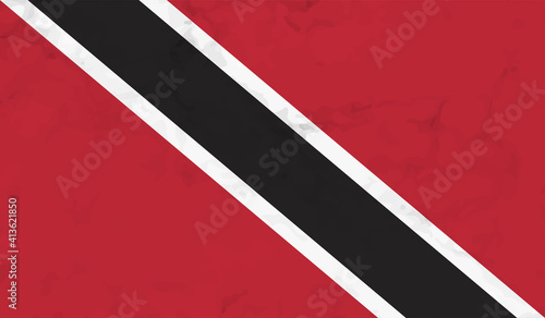 Trinidad and Tobago vector grunge flag isolated on white background.