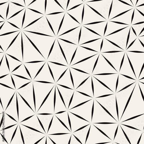 Vector seamless pattern. Irregular abstract linear grid. Graphical hand drawn background. Reticulated monochrome texture. Hipster modern print. Contemporary graphic design