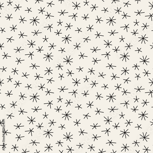 Vector seamless pattern. Christmas texture with cute tiny snowflakes. Holiday graphic design. Modern hipster background.