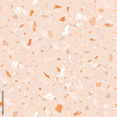 Terrazzo seamless pattern. Gentle classic flooring