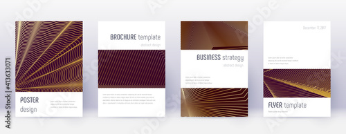 Black cover design template set. Orange abstract l