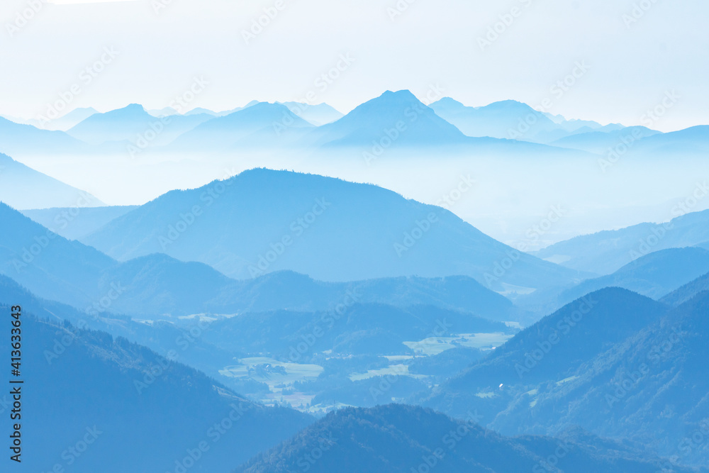 Austria, Alps. Majestic mountain view from the top