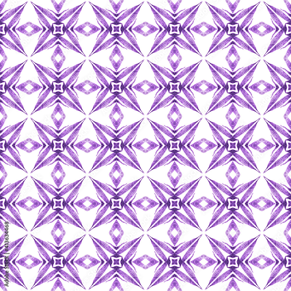 Hand painted tiled watercolor border. Purple