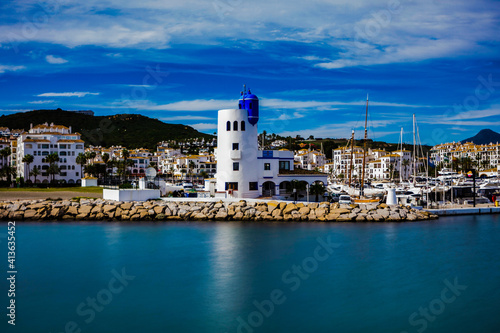 Manilva lighthouse in long exposure