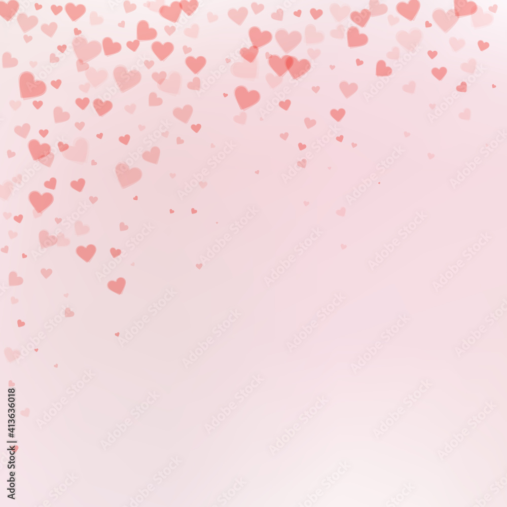 Red heart love confettis. Valentine's day falling Red heart love confettis. Valentine's day falling