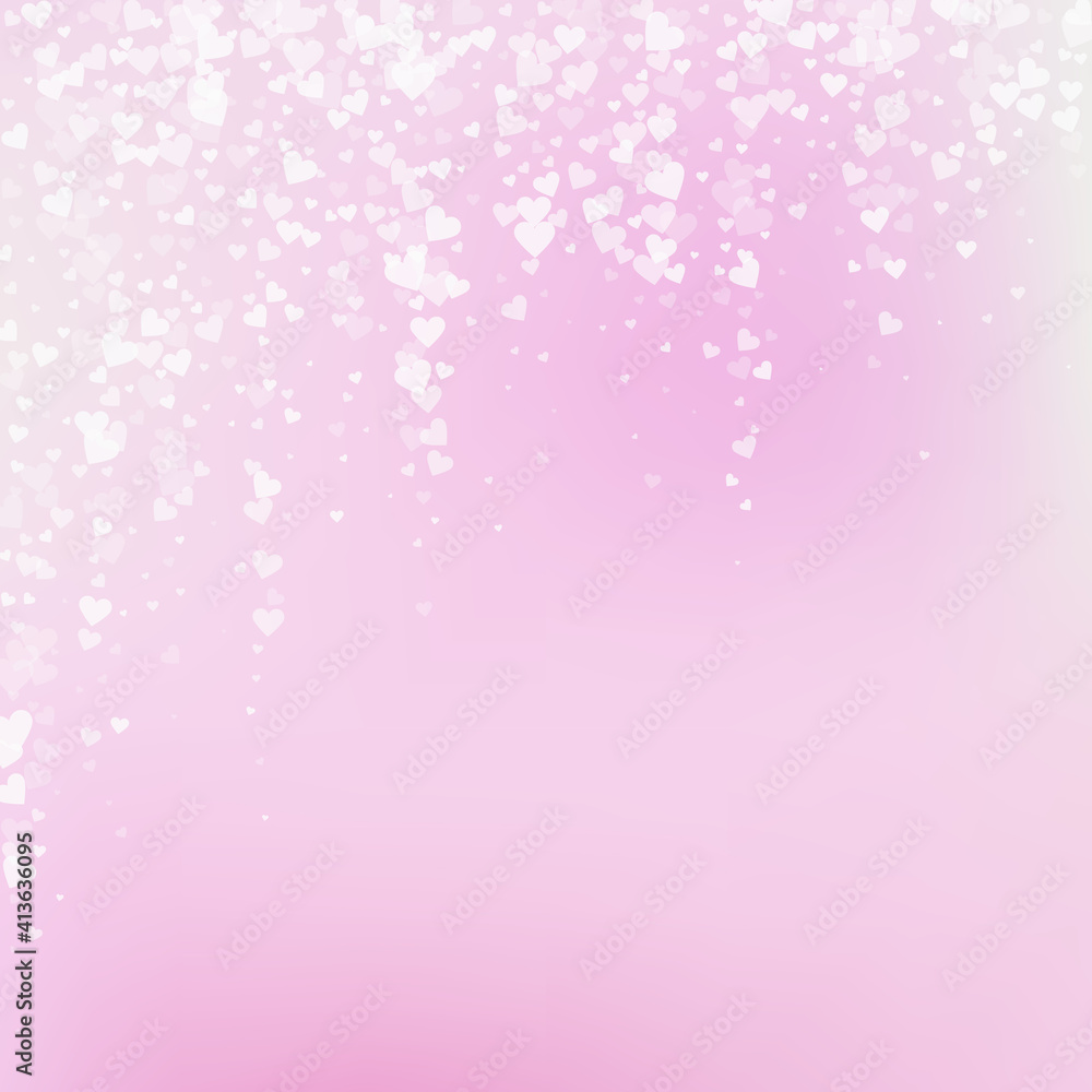 White heart love confettis. Valentine's day fallin White heart love confettis. Valentine's day fallin
