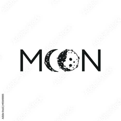 Moon, Moon Base, Rocket, Space Logo Concept Symbol Design