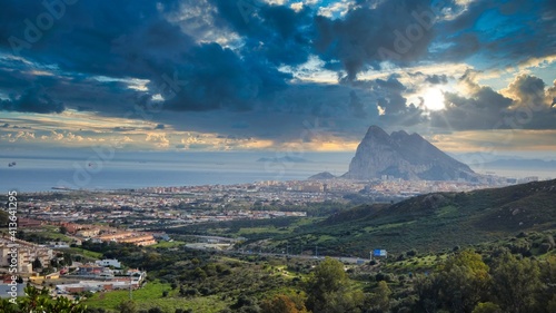 view of the rock of gibraltar from spain