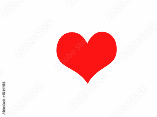 Red heart isolated on white background. Valentine's Day concept.