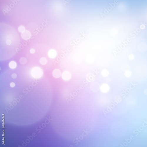 Abstract Pastel blue lilac gradient background. Blurred light backdrop with bokeh effect. Vector illustration for your graphic design, banner, poster, website