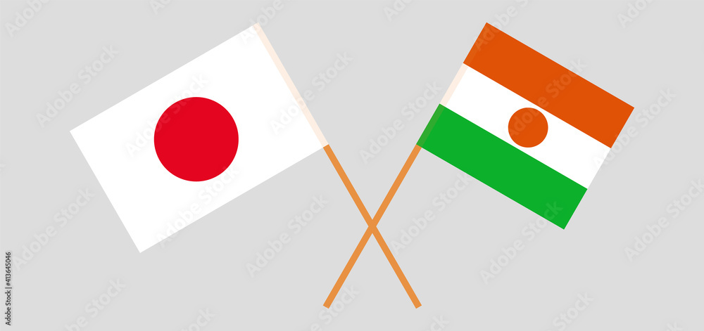 Crossed flags of Japan and the Niger Crossed flags of Japan and the Niger