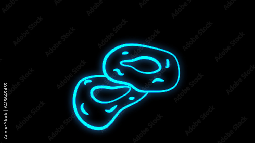 Fried onion rings neon icon. Elements of fast food set. Simple icon for websites, web design, mobile app, info graphics Fried onion rings neon icon. Elements of fast food set. Simple icon for websites, web design, mobile app, info graphics