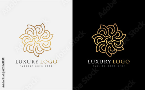 Luxury Logo Based From Creative Geometric Lines. Usable For Business and Brand Company. Vector Logo Illustration.