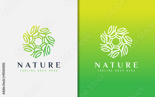 Abstract Nature Logo Based From Creative Geometric Lines. Vector Logo Illustration.