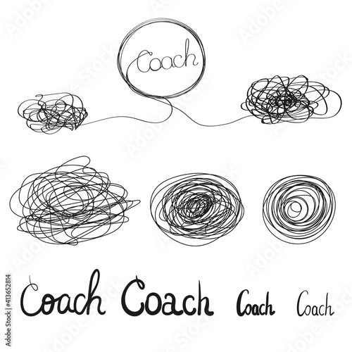 Coaching or Mentor Icon. Personal Development Evolution Concept. Psychotherapy Training Brainstorm Element. 
