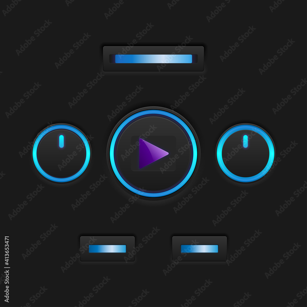 Blue abstract technology button design, vector illustration. Blue abstract technology button design, vector illustration.