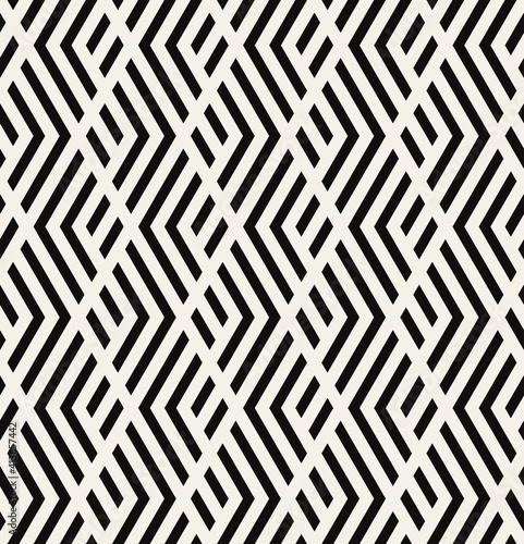 Vector seamless pattern with chevron. Modern geometric texture. Repeating abstract background. Polygonal grid with bold striped elements. Can be used as swatch for illustrator. 