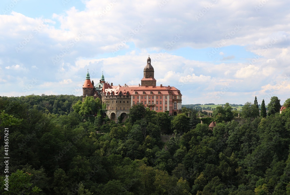 Książ Castle in Poland in Lower Silesia, a unique castle in Poland
