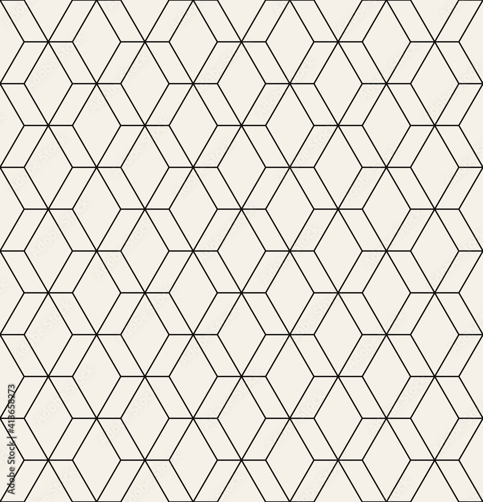 Fototapeta premium Vector seamless pattern. Modern stylish texture. Repeating geometric tiles with linear grid. Thin monochrome trellis. Trendy graphic design. Can be used as swatch for illustrator.