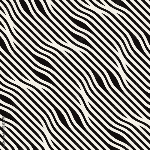 Seamless ripple pattern. Repeating vector texture. Wavy graphic background. Modern graphic design. Can be used as swatch for illustrator. © Curly_Pat