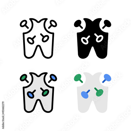 Dental Build up, Restore Tooth Icon, and illustration Vector