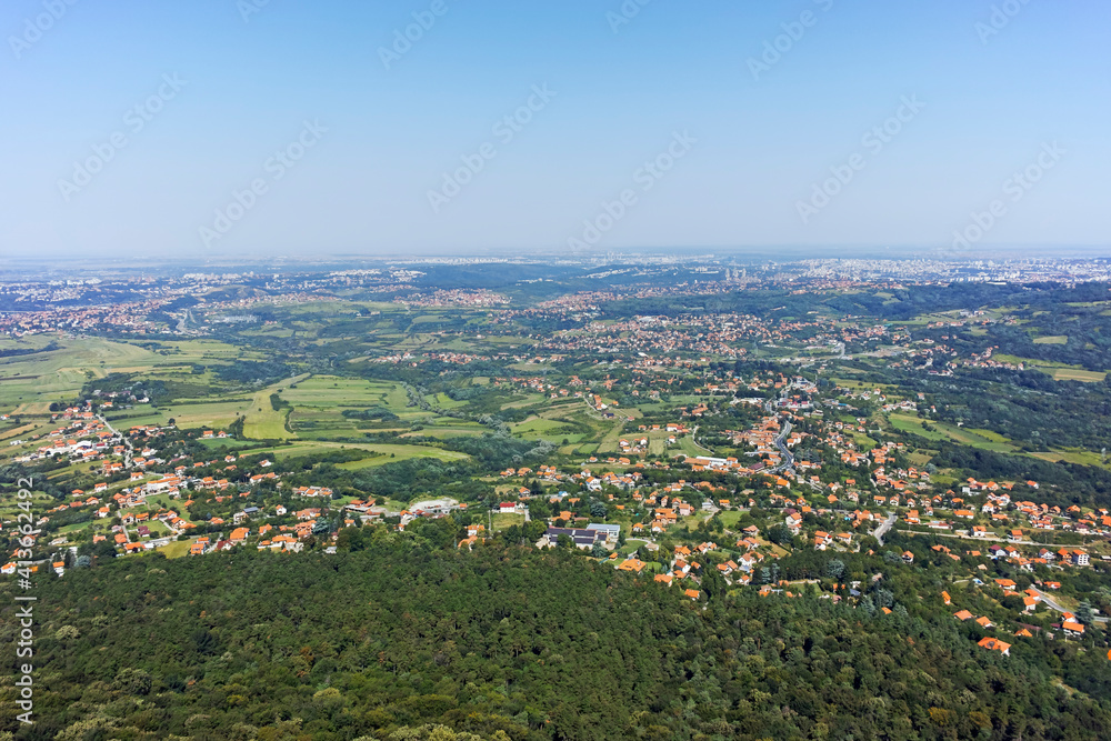 Landscape from Avala Tower near city of Belgrade, Serbia Landscape from Avala Tower near city of Belgrade, Serbia