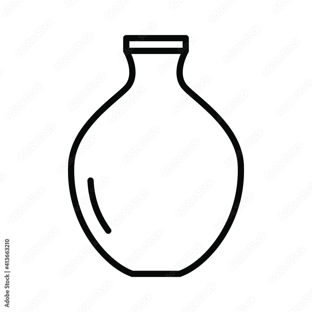 Ceramic vase outline icon. Pottery workshop, ceramics classes, clay studio, handmade, sculpturing equipment shop, museum exhibition line icon symbol sign. For use on web, mobile apps and print. Vector Ceramic vase outline icon. Pottery workshop, ceramics classes, clay studio, handmade, sculpturing equipment shop, museum exhibition line icon symbol sign. For use on web, mobile apps and print. Vector
