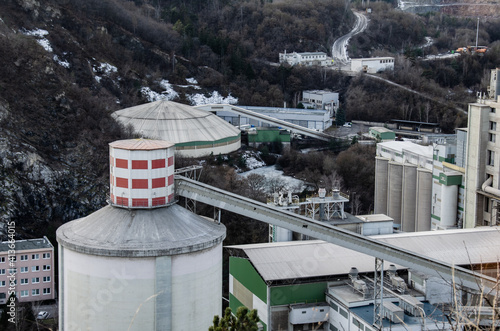 Detail view of Radotin cement plant in Prague photo