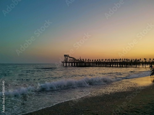 sunrise on the beach in turkey