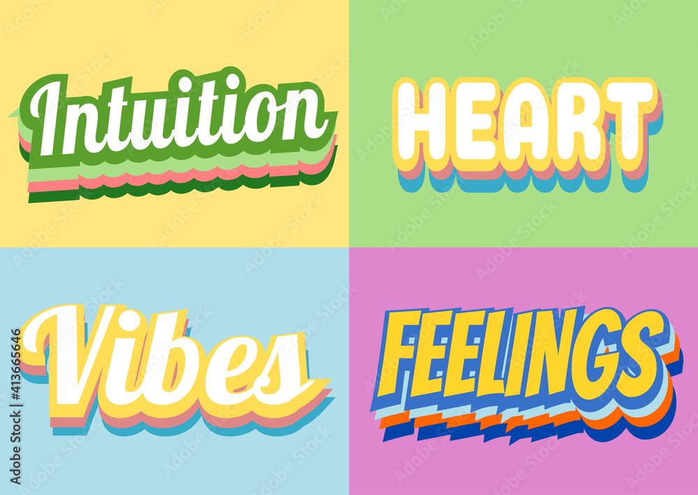 feelings and vibes retro vintage message