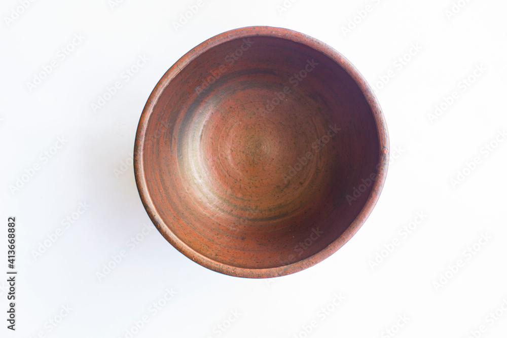 earthenware bowl isolated on white background.
earthenware crafts