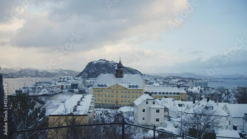 Overlooking Aalesund city centre from Storhaugen at Aspøya in Ålesund. photo