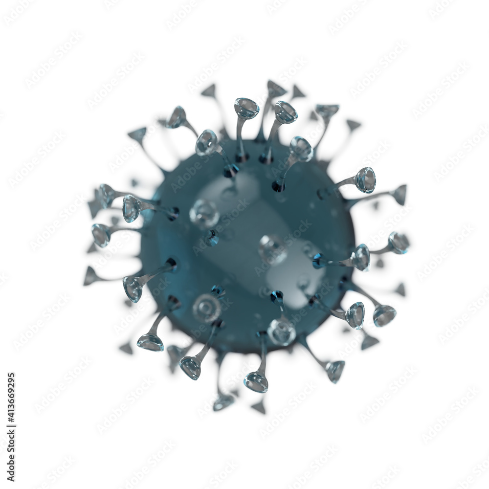 Coronavirus abstract render, mutant variant splitting and floating, COVID 19 virus Coronavirus abstract render, mutant variant splitting and floating, COVID 19 virus