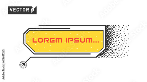 Pixel digital element frame technology. Callouts titles. HUD. Vector element template.