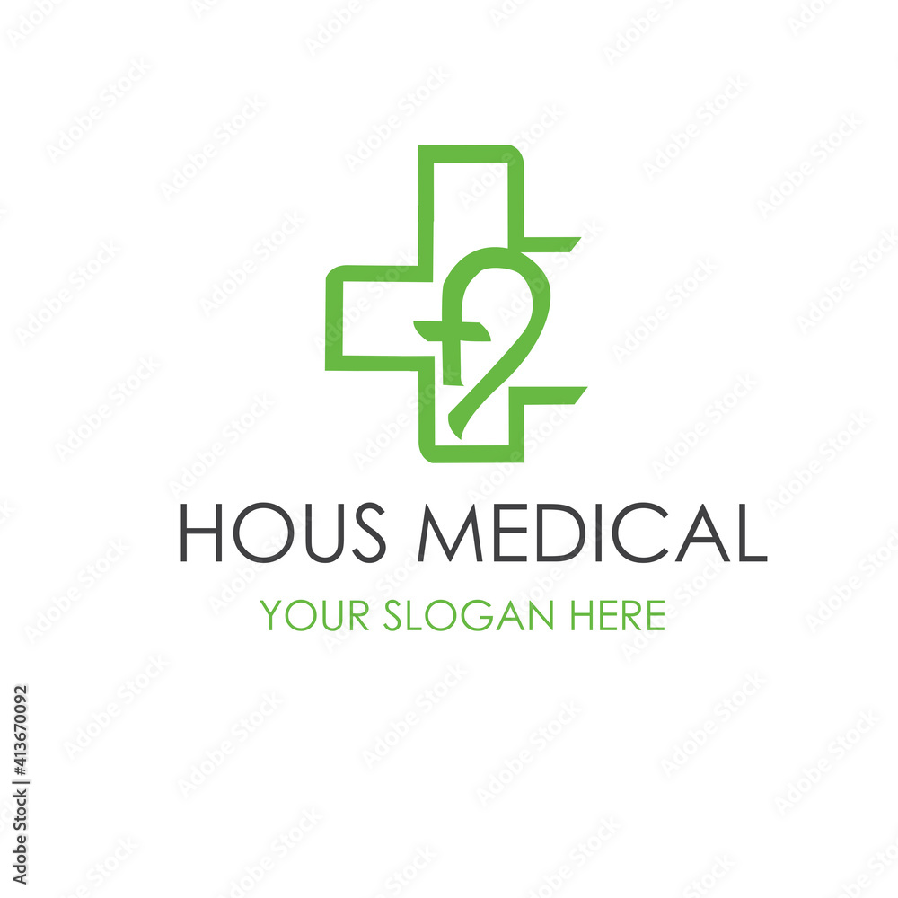 Vector illustration of a cross. Medical symbol. Clinic house for the health care. Nursing home Vector illustration of a cross. Medical symbol. Clinic house for the health care. Nursing home