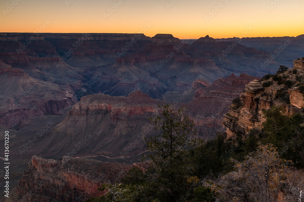 dramatic landscape of the Grand Canyon National Park in Arizona