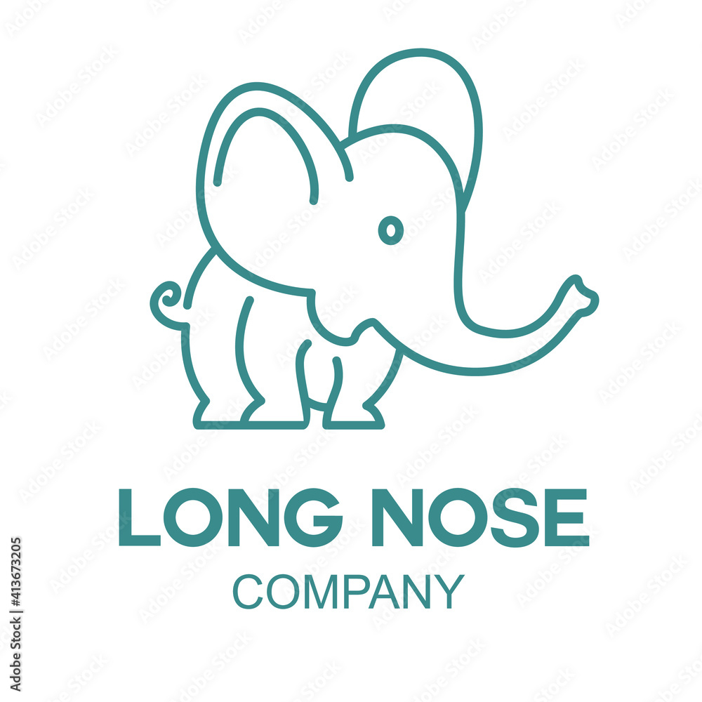 Simple Flat Minimalist Elephant Animal Logo Concept Vector Design. For Education, technology, store, business logo Simple Flat Minimalist Elephant Animal Logo Concept Vector Design. For Education, technology, store, business logo