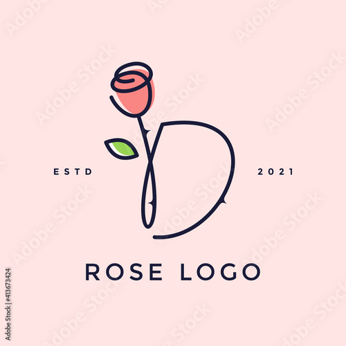 Initial Rose Flower