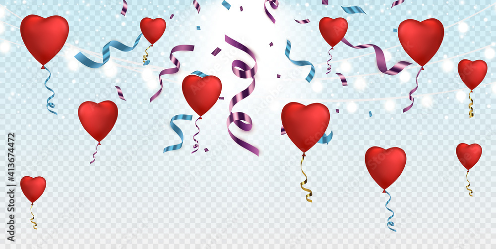 Valentine day background with heart shape balloons and empty space for your text. Valentine's day sale poster. Valentine day background with heart shape balloons and empty space for your text. Valentine's day sale poster.