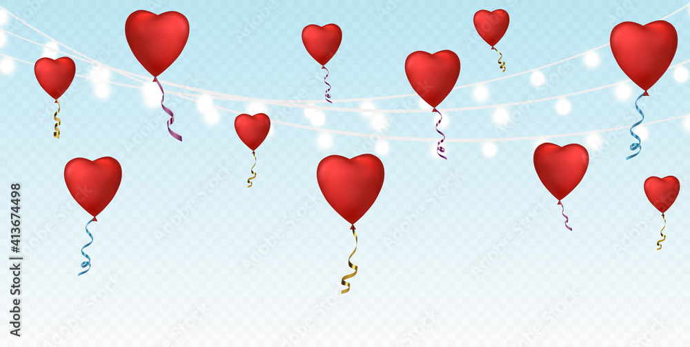 Valentine day background with heart shape balloons and empty space for your text. Valentine's day sale poster. Valentine day background with heart shape balloons and empty space for your text. Valentine's day sale poster.