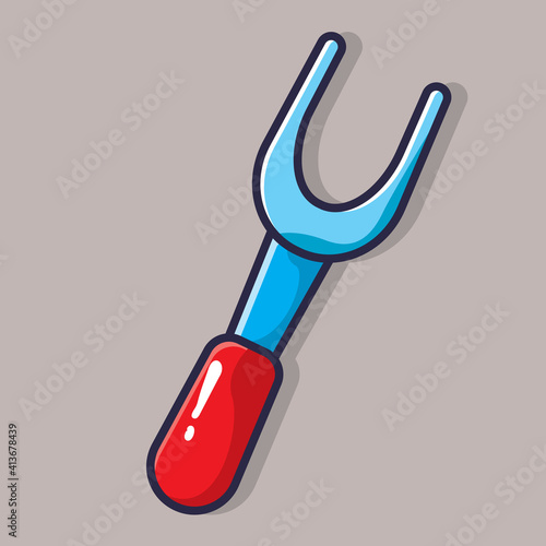 barbeque fork utensil isolated cartoon vector illustration in flat style 