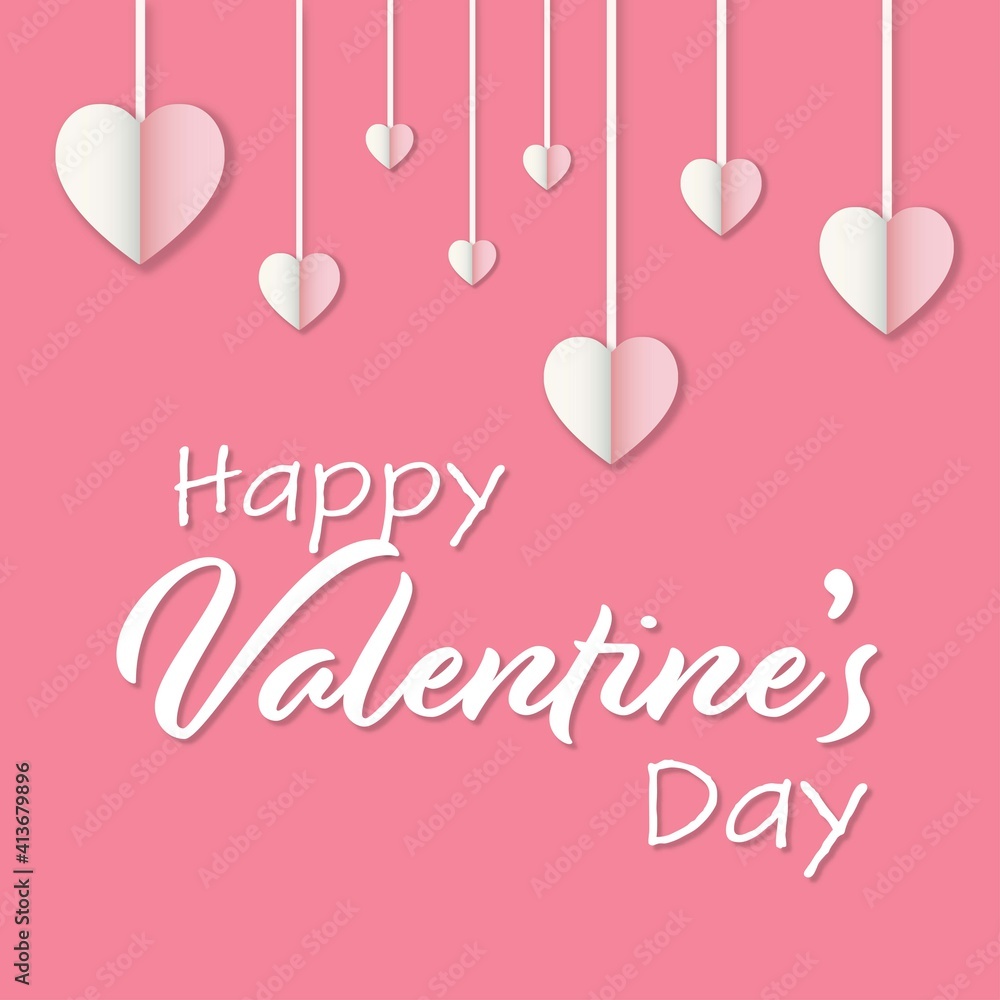 Happy Valentine's day cute pink card