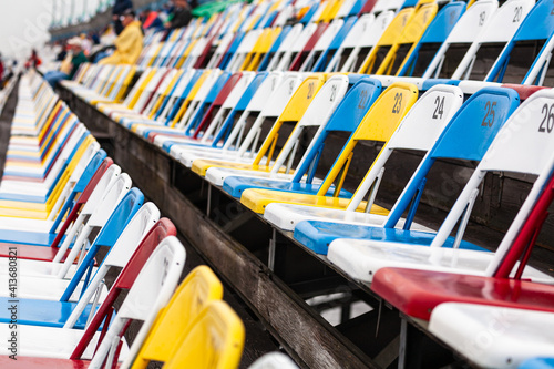 Wallpaper Mural Rows of colorful stadium seats Torontodigital.ca