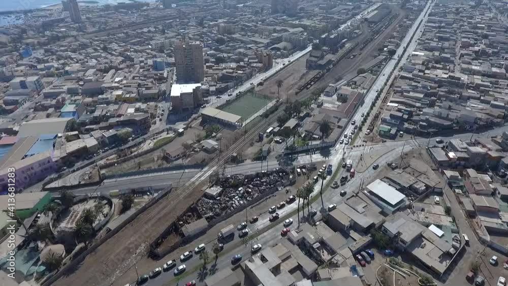 Aerial view of abandoned train lines in Antofagasta, Chile Aerial view of abandoned train lines in Antofagasta, Chile