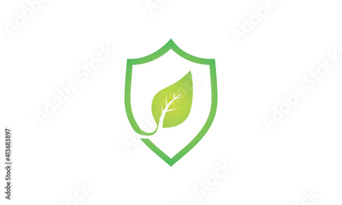 green leaf shield icon