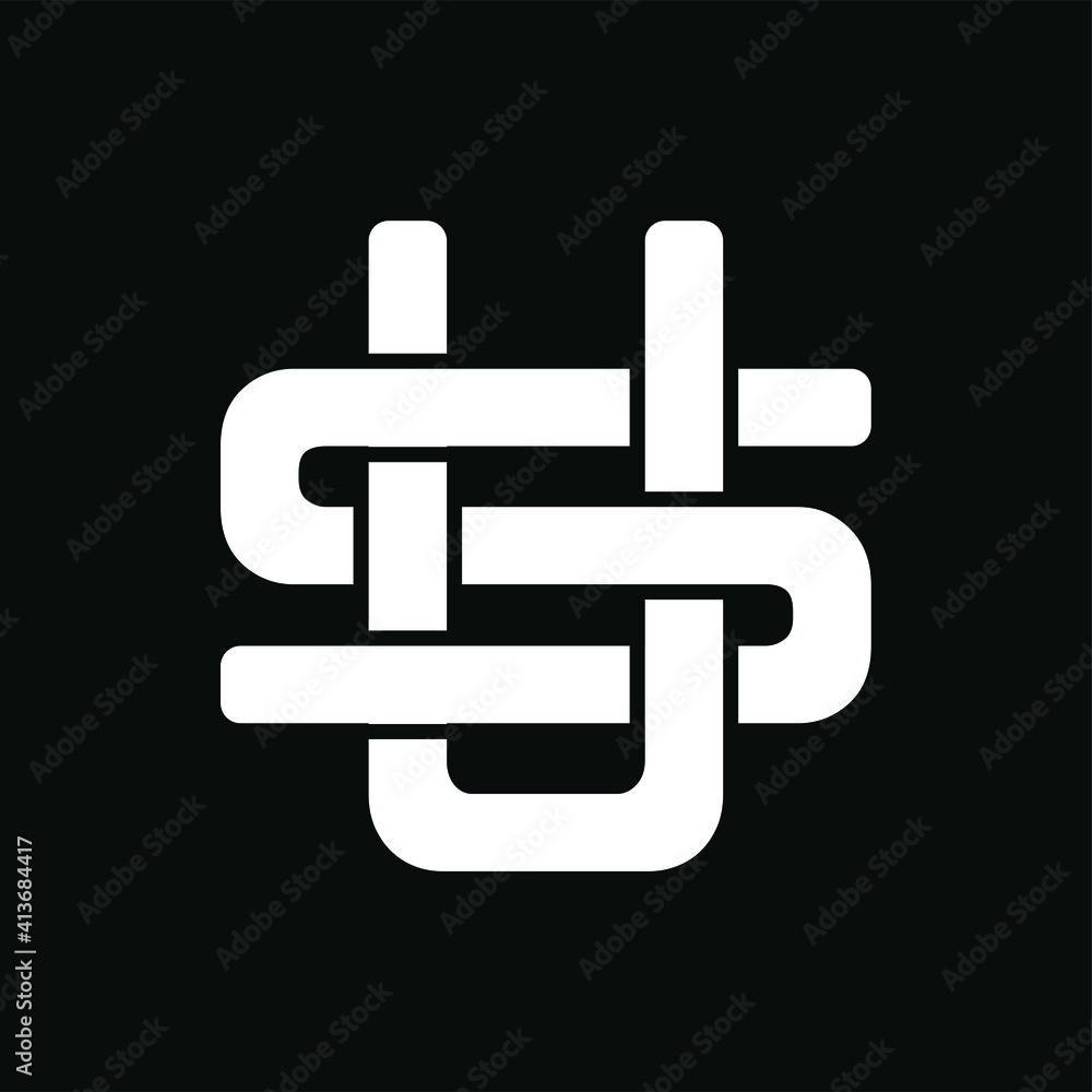 Initial letter US or SU logo template with sacred geometric heraldic font illustration in flat design monogram symbol Initial letter US or SU logo template with sacred geometric heraldic font illustration in flat design monogram symbol
